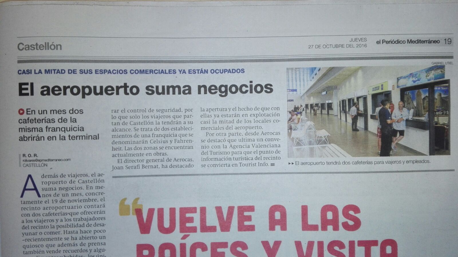 El aeropuerto ya crea empleo en torno a las empresas de turismo